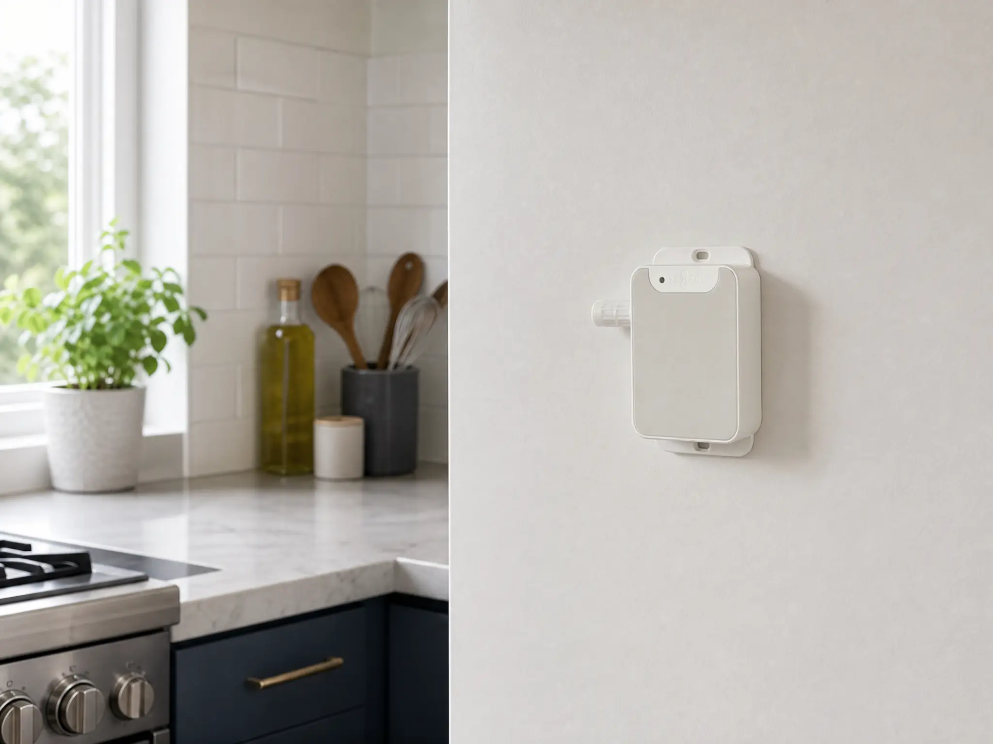 WSMART ambient temperature and humidity sensor installed in a room